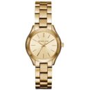 Michael Kors Ladies Slim Runway Gold Watch - MK3512